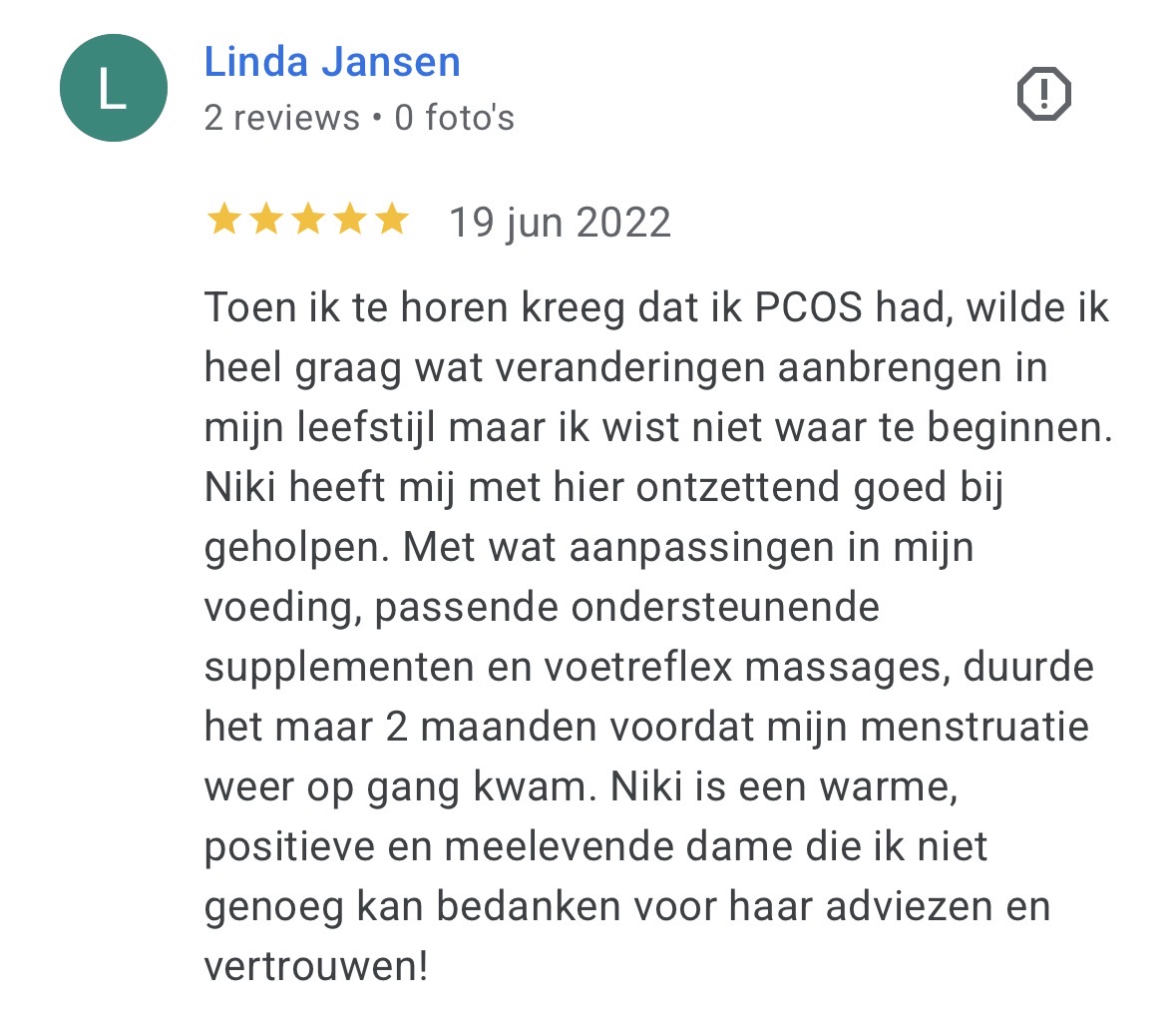 PCOS onder controle met voetreflex en de juiste voeding